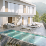 Comer See Argegno Moderne Villa mit Schwimmbad, Terrassen und Seeblick - render villa