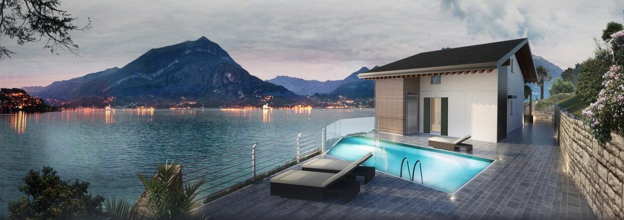 Comer See Varenna Villa mit Schwimmbad - rendering