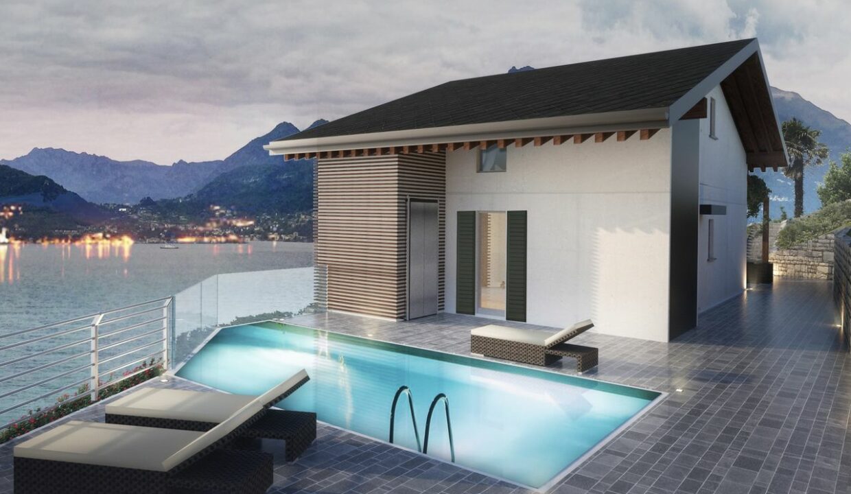 Comer See Varenna Villa mit Schwimmbad - rendering